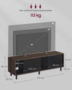 TV furniture super fast assembly Modern asbruin ink black