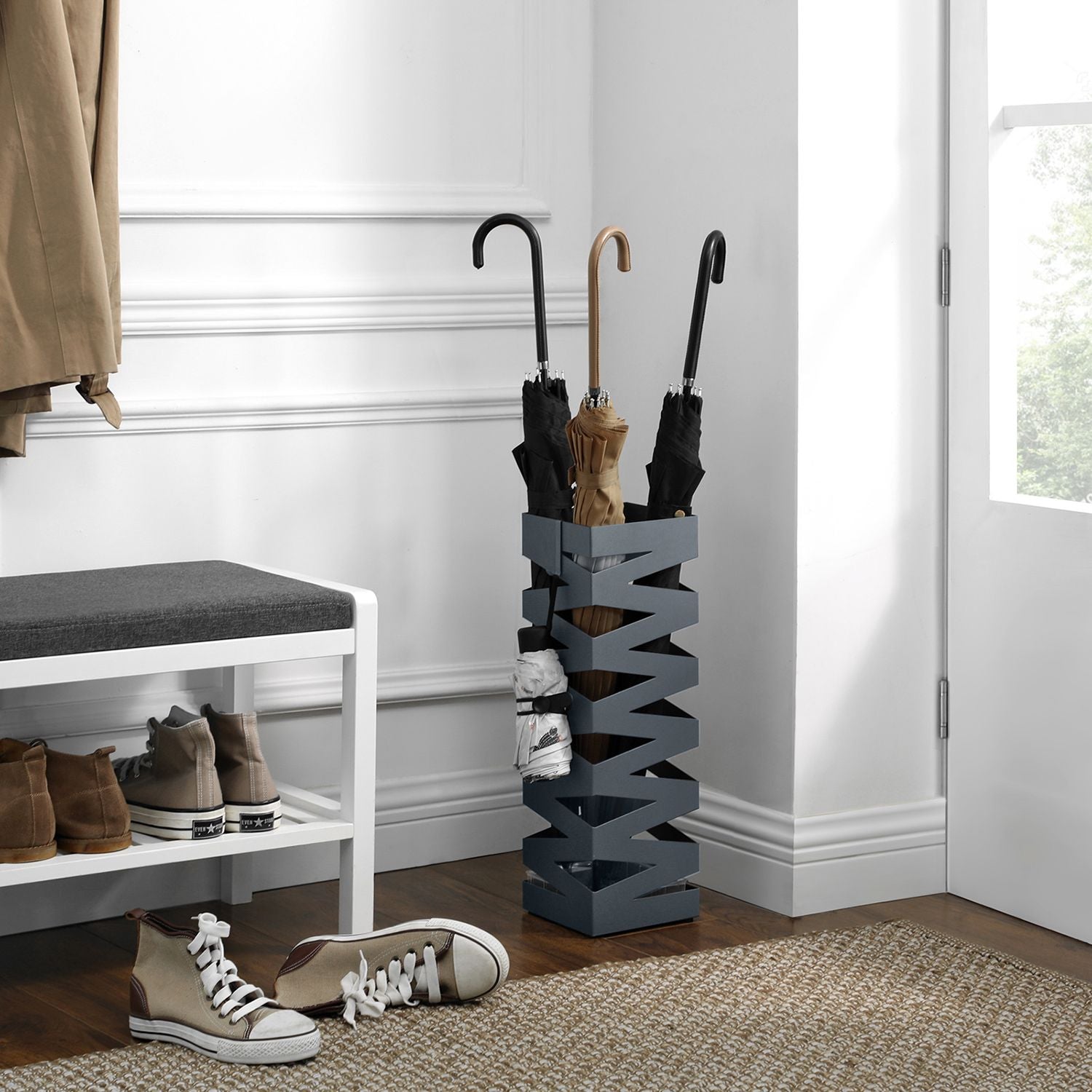 Umbrella box - Square - Metal - Anthracite