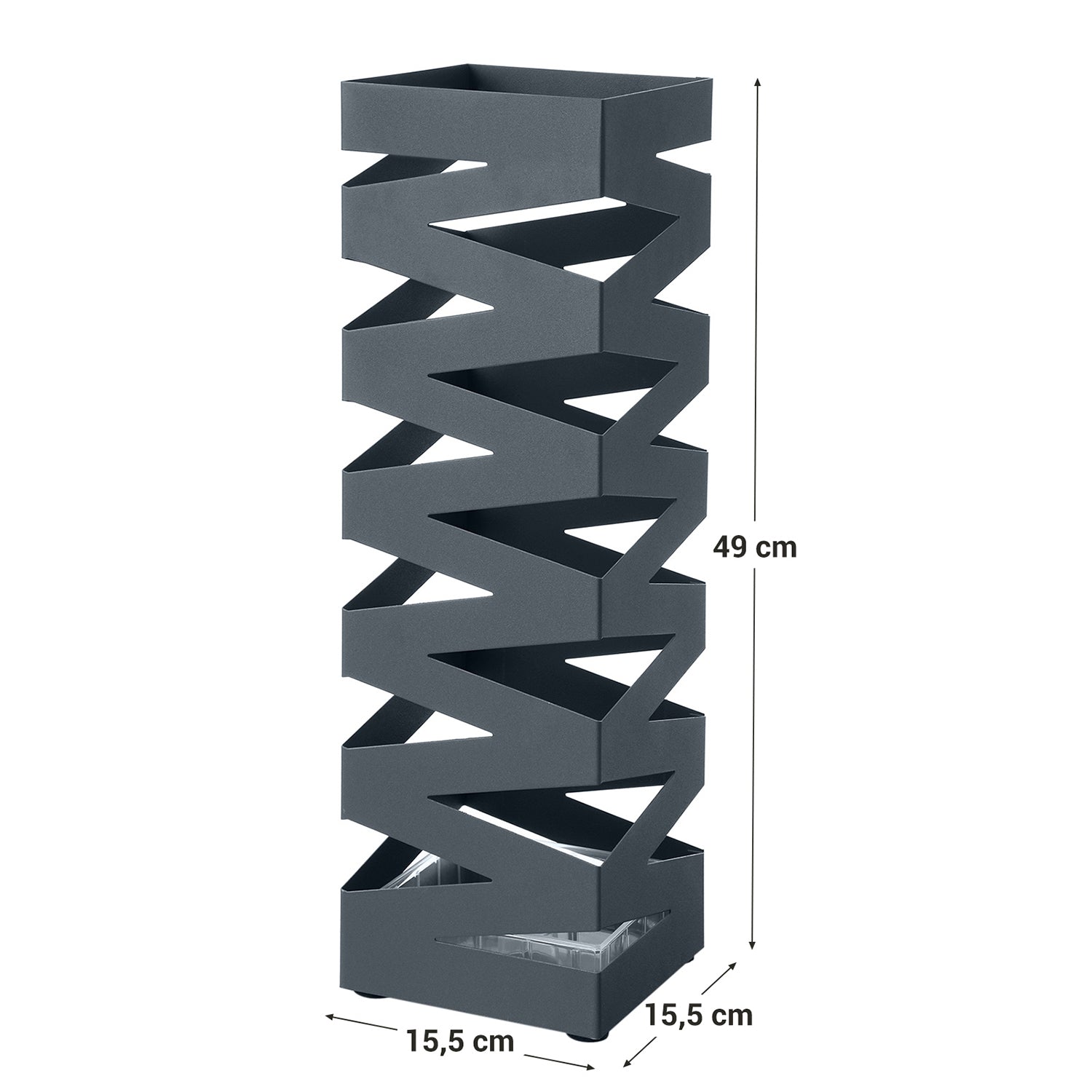 Umbrella box - Square - Metal - Anthracite