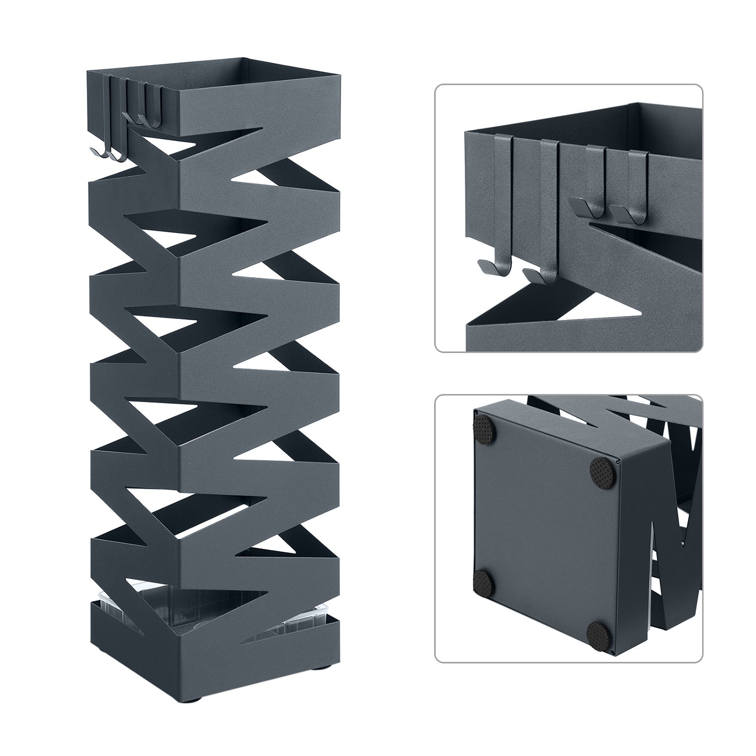 Umbrella box - Square - Metal - Anthracite