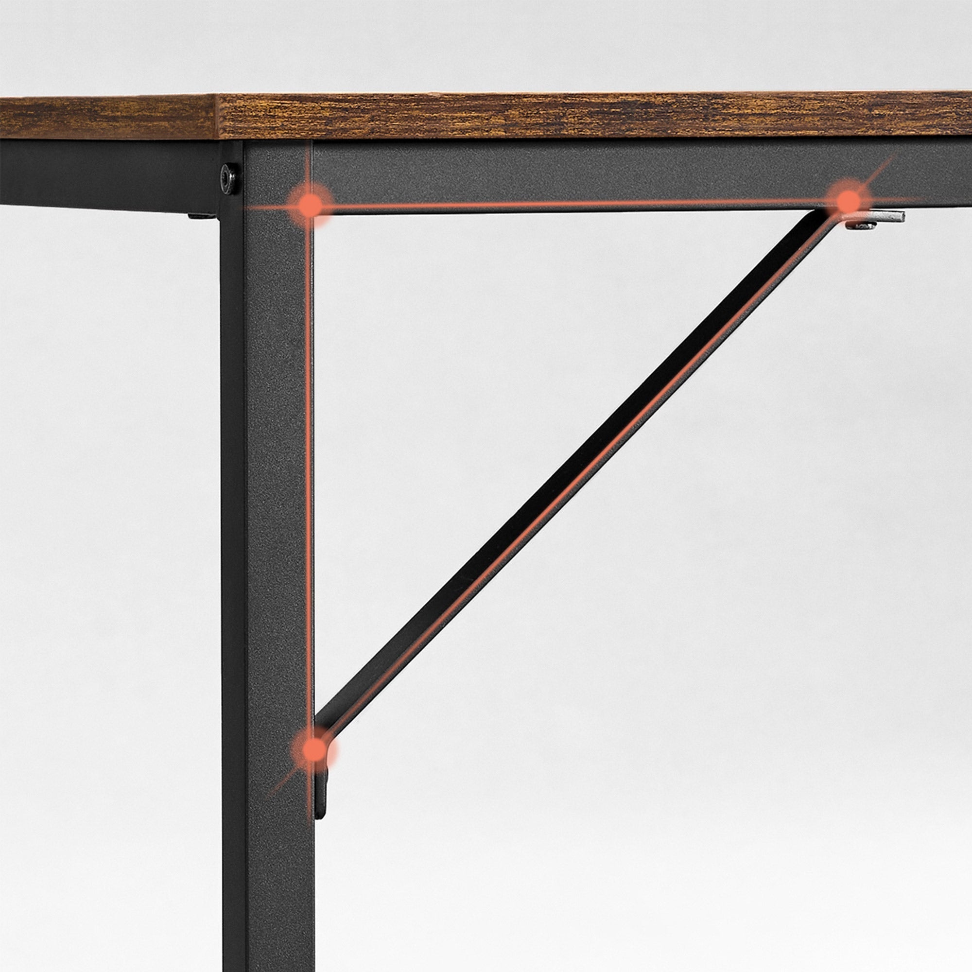Desk - Computer table - Office Office - PC table - Vintage Brown / Black