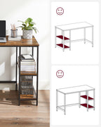Bureau - Industrial Look - With 2 shelves