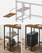 Bureau - Industrial Look - With 2 shelves