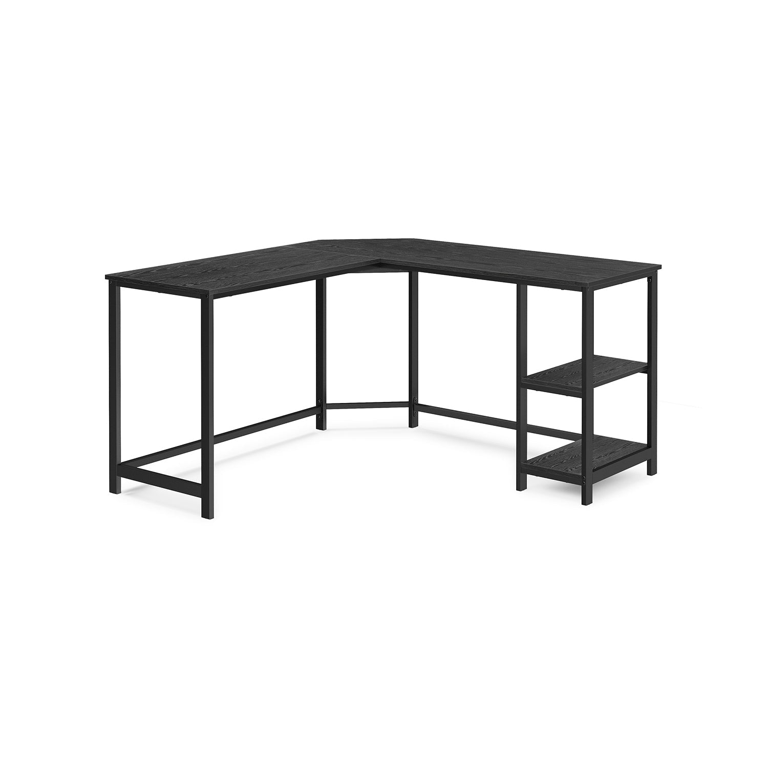Corner agency - Computer table in L -shape - Industrial design - Vintage Brown/Black