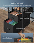 Desk with drawers and monitor stands in Ebony black