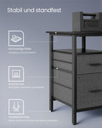 Bureau - Hoekbureau - L Shaped - With socket and chest of drawers - Black