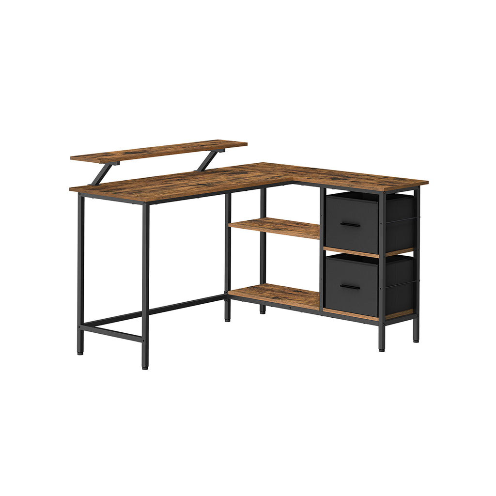 L-shaped desk-with 2 drawers-135 × 105 cm