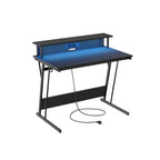 Desk with socket 60 x 120 x 76 cm soot black