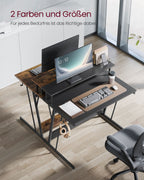 Desk with socket 60 x 120 x 76 cm soot black
