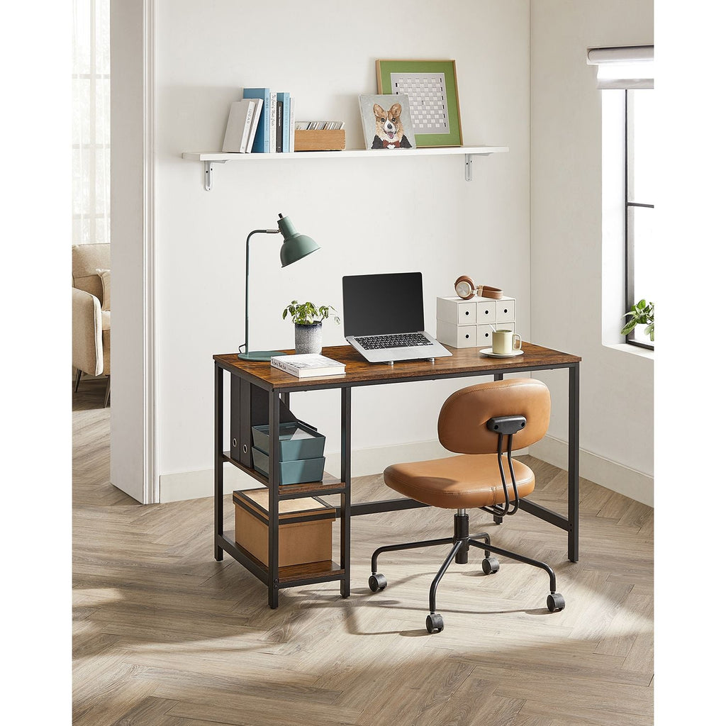 Desk - PC table with 2 shelves - Left or right mountable - 120 x 60 x 75 cm