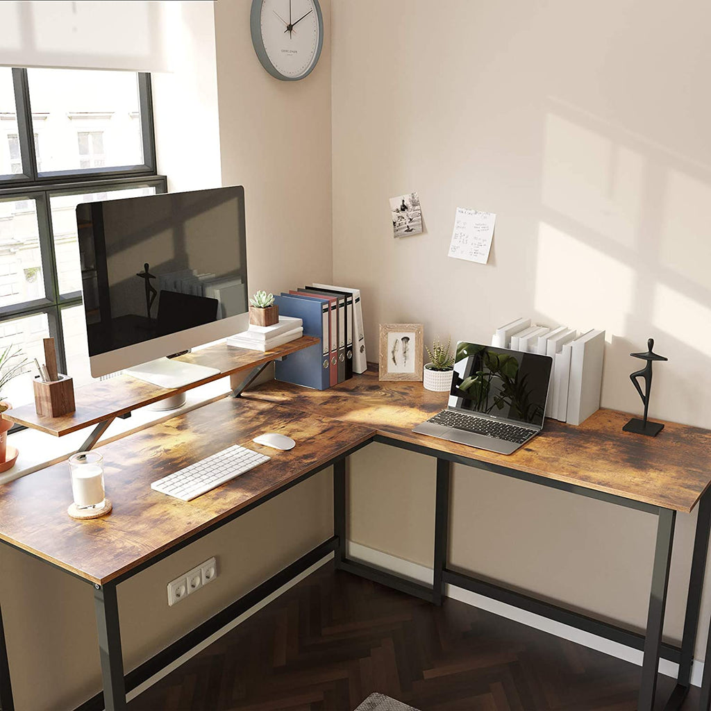 Corner agency - L -shaped desk - With monitor bracket - 140 x 130 x 76 cm - Black