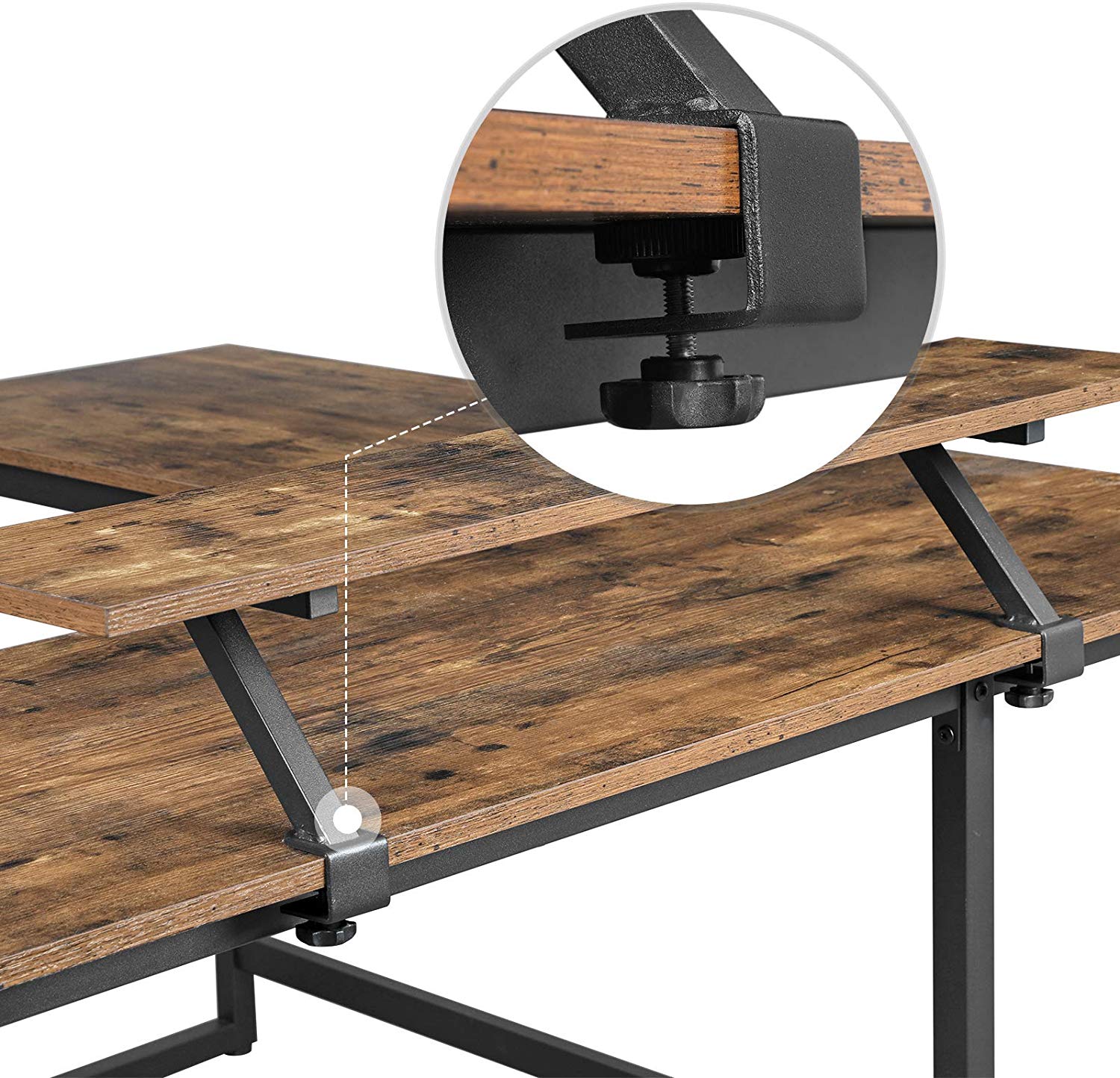 Corner agency - L -shaped desk - With monitor bracket - 140 x 130 x 76 cm - Black