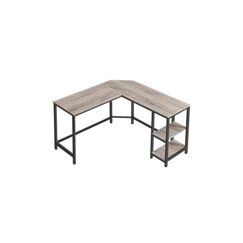 Bureau - L -Hoekbureau with 2 shelves - Space -saving - Industrial design