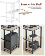 Bureau - L -Hoekbureau with 2 shelves - Space -saving - Industrial design