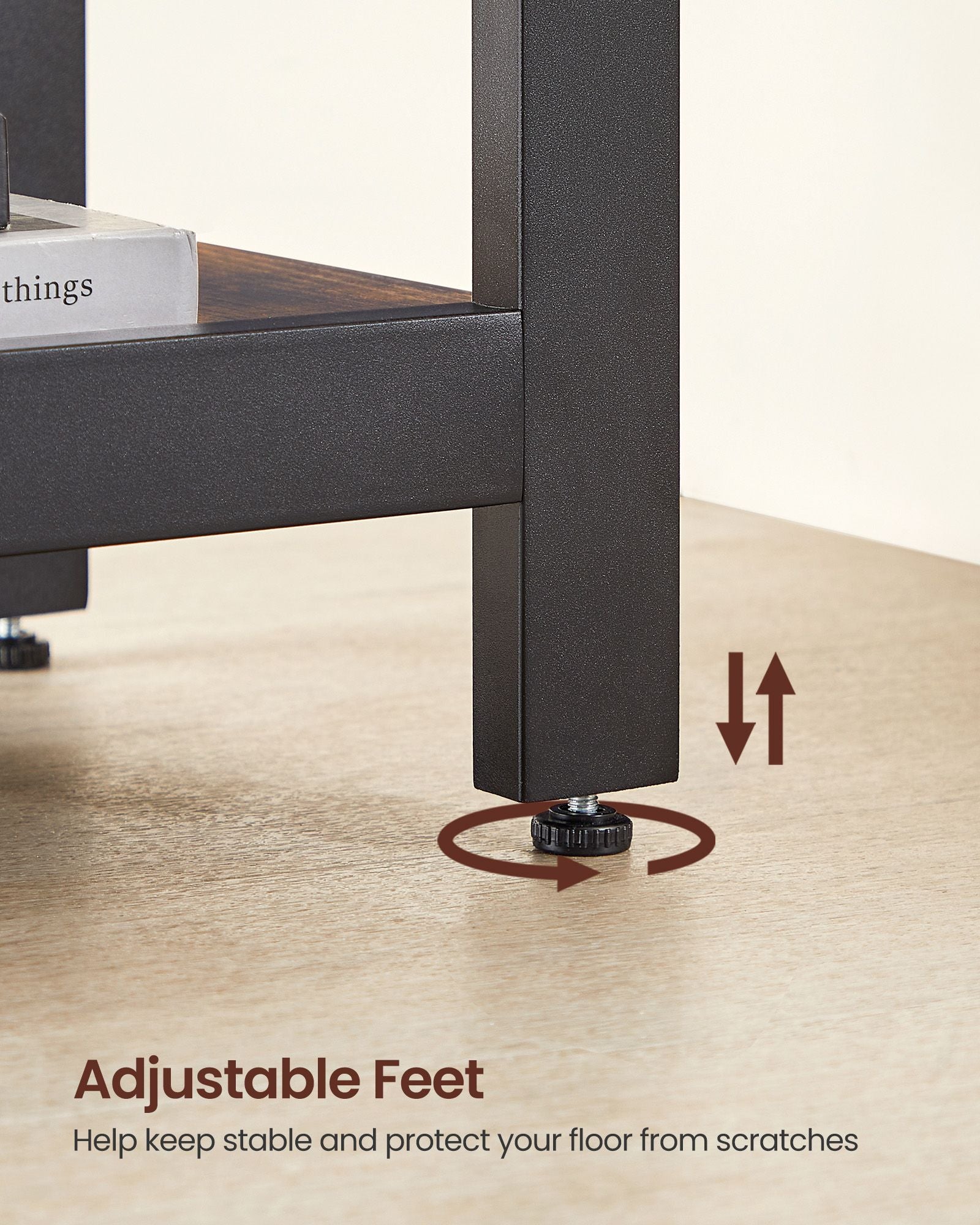 Corner agency - Computer table in L -shape - Industrial design - Vintage Brown/Black