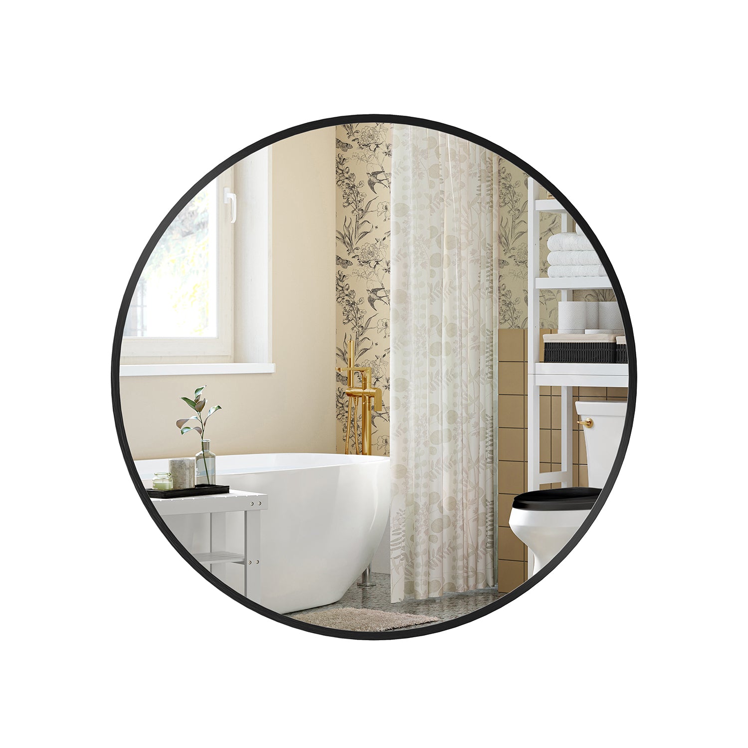 Bathroom mirror - Ø 50 cm - Metal frame