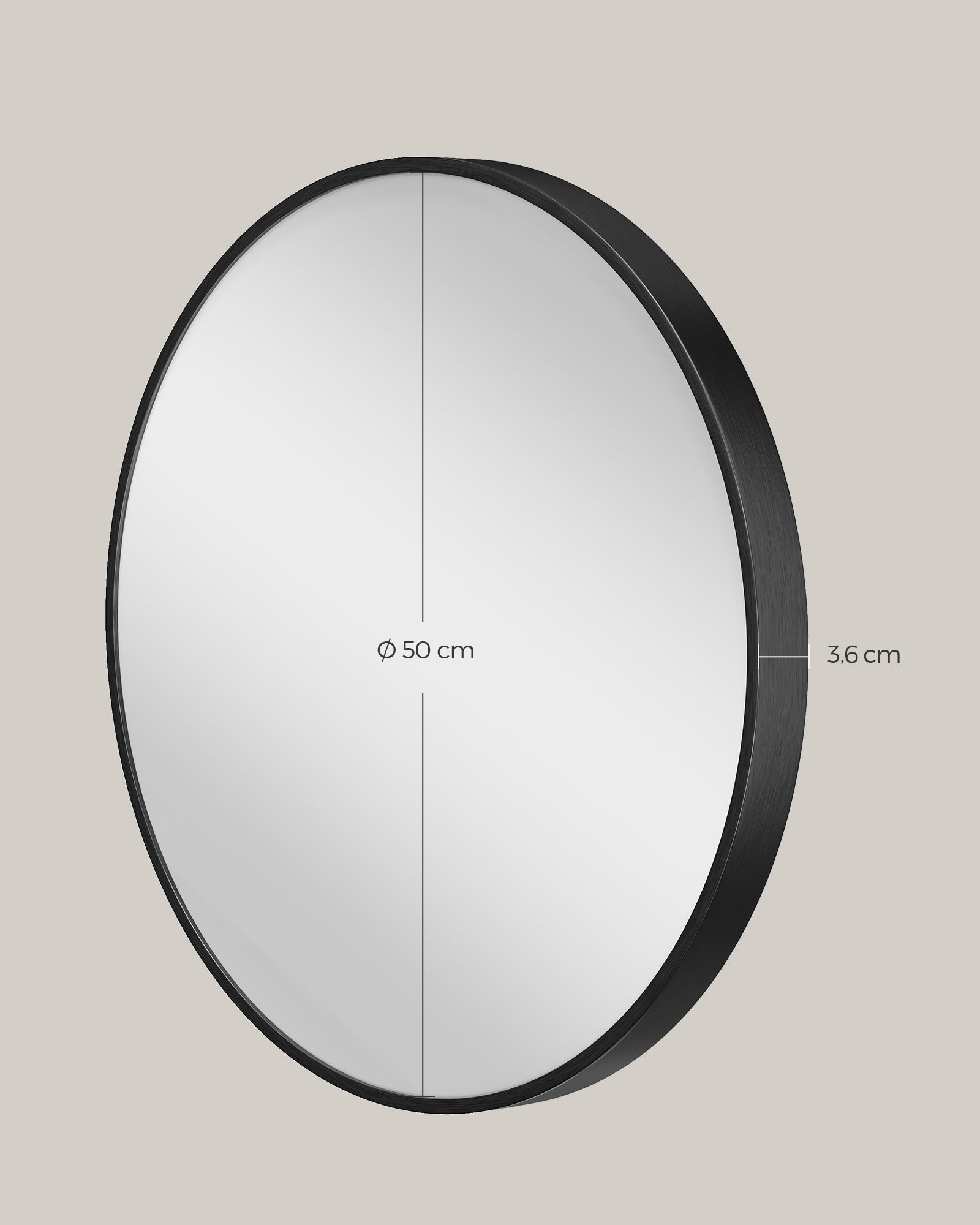 Bathroom mirror - Ø 50 cm - Metal frame