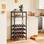 Wine rack - for 20 bottles - with glass holder - for basement