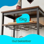 Wine rack - for 20 bottles - with glass holder - for basement