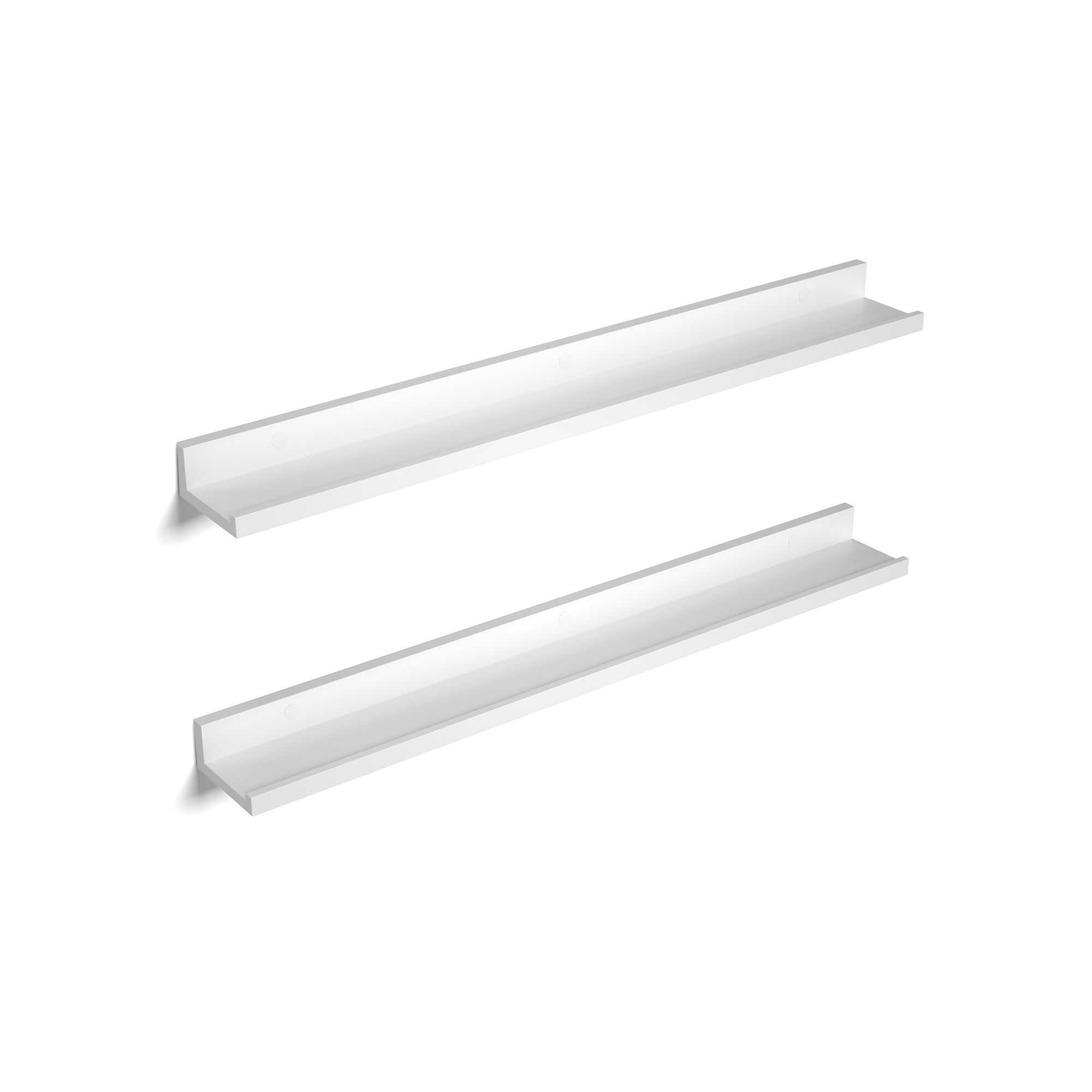 Wall shelf - Floating planks - Set of 2 - High Gloss - White