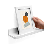 Wall shelf - Floating planks - Set of 2 - High Gloss - White