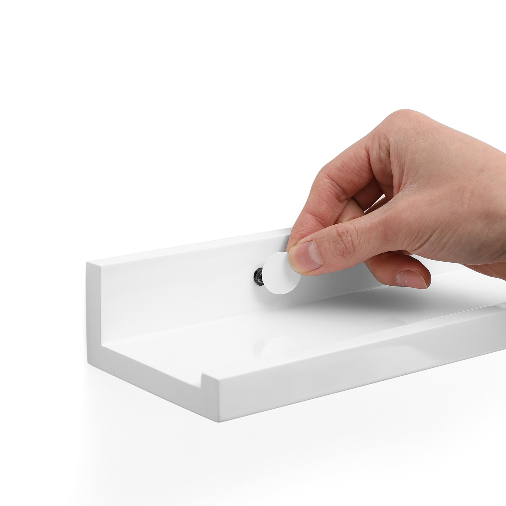 Wall shelf - Floating planks - Set of 2 - High Gloss - White