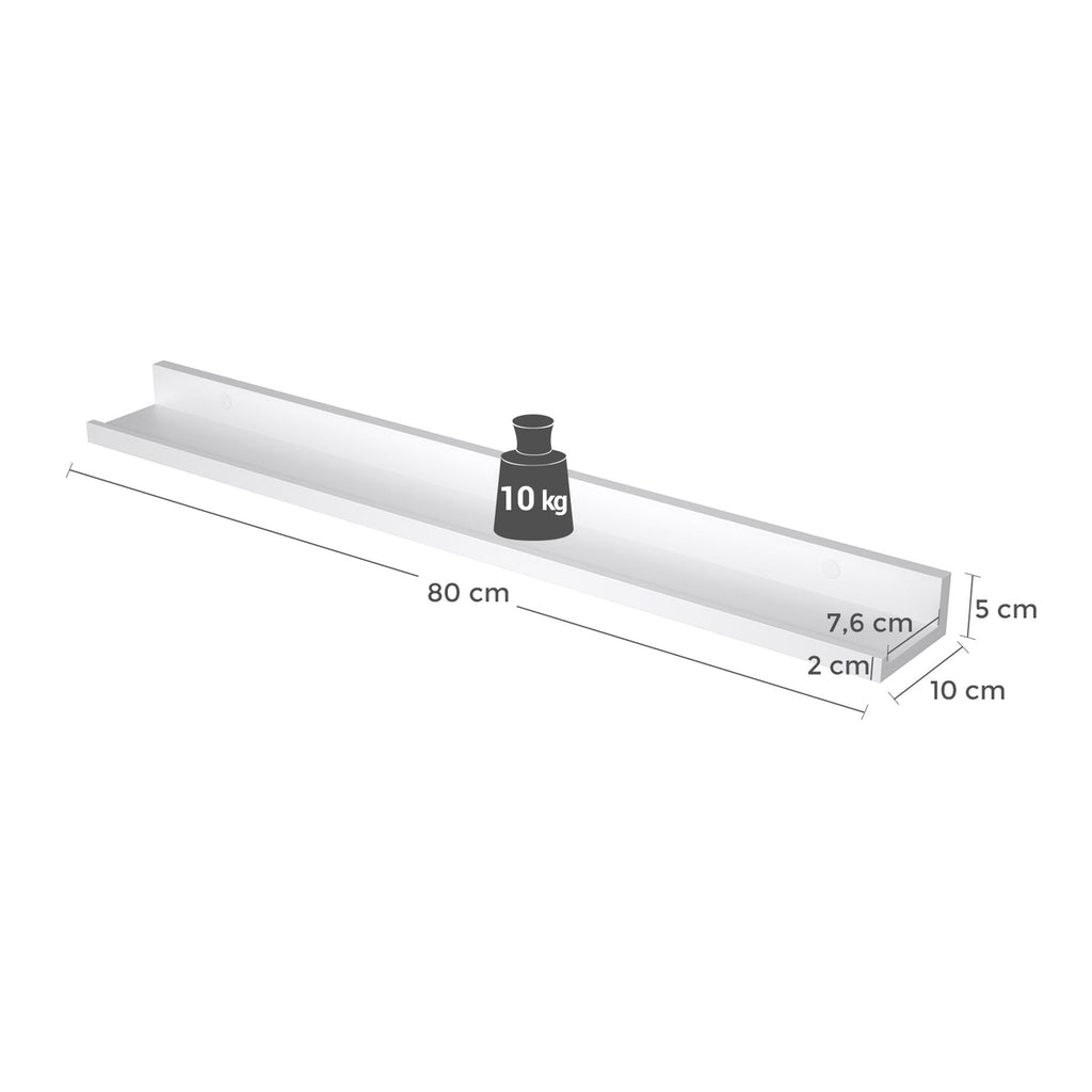 Wall shelf - Floating planks - Set of 2 - High Gloss - White