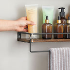 Wall shelves - Set of 2 - Floating - Industrial Design - Brown / Black