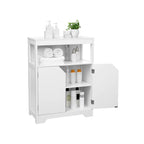 Bathroom furniture - Cabinet with open compartment and adjustable shelves - 60 x 30 x 80 cm - White