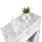 Bathroom furniture - Cabinet with open compartment and adjustable shelves - 60 x 30 x 80 cm - White