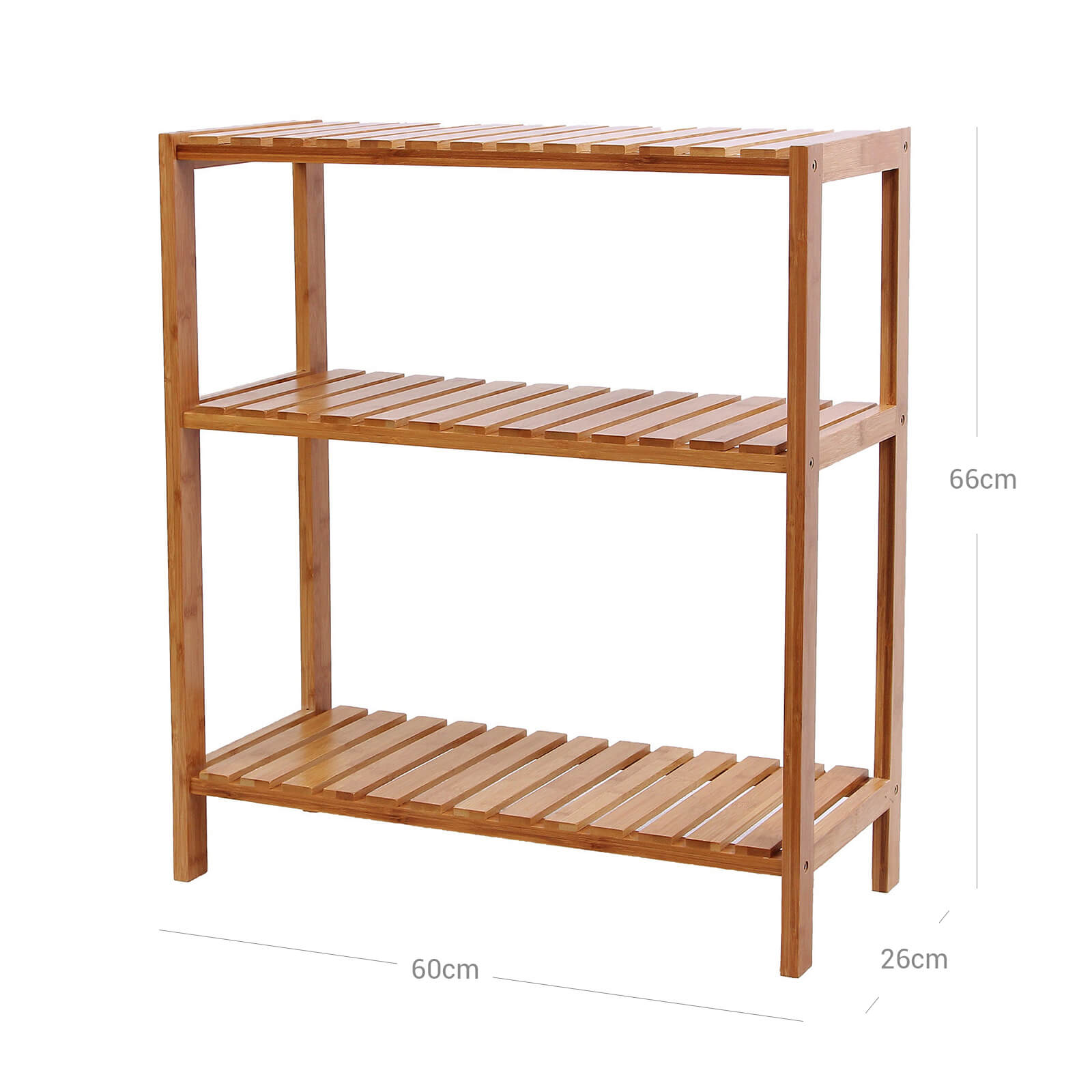 Bathroom rack - Bamboo - 3 shelves - Naturel