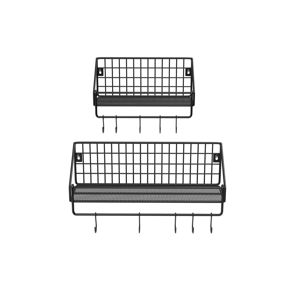Wall shelves - Set of 2 - Industrial design - Black