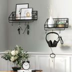 Wall shelves - Set of 2 - Industrial design - Black