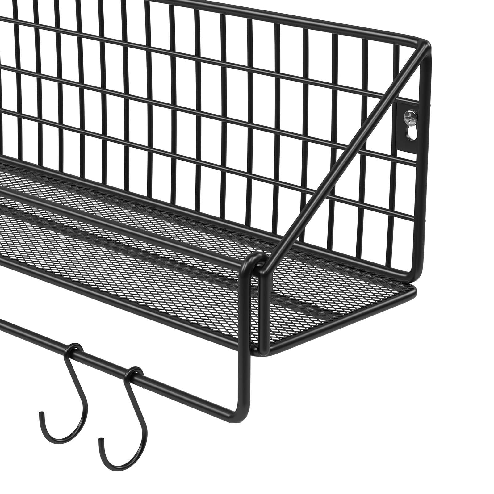 Wall shelves - Set of 2 - Industrial design - Black
