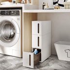 Bathroom rack - Scrabbage - Nisplank - With 3 drawers - Small - On wheels - White