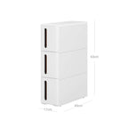 Bathroom rack - Scrabbage - Nisplank - With 3 drawers - Small - On wheels - White