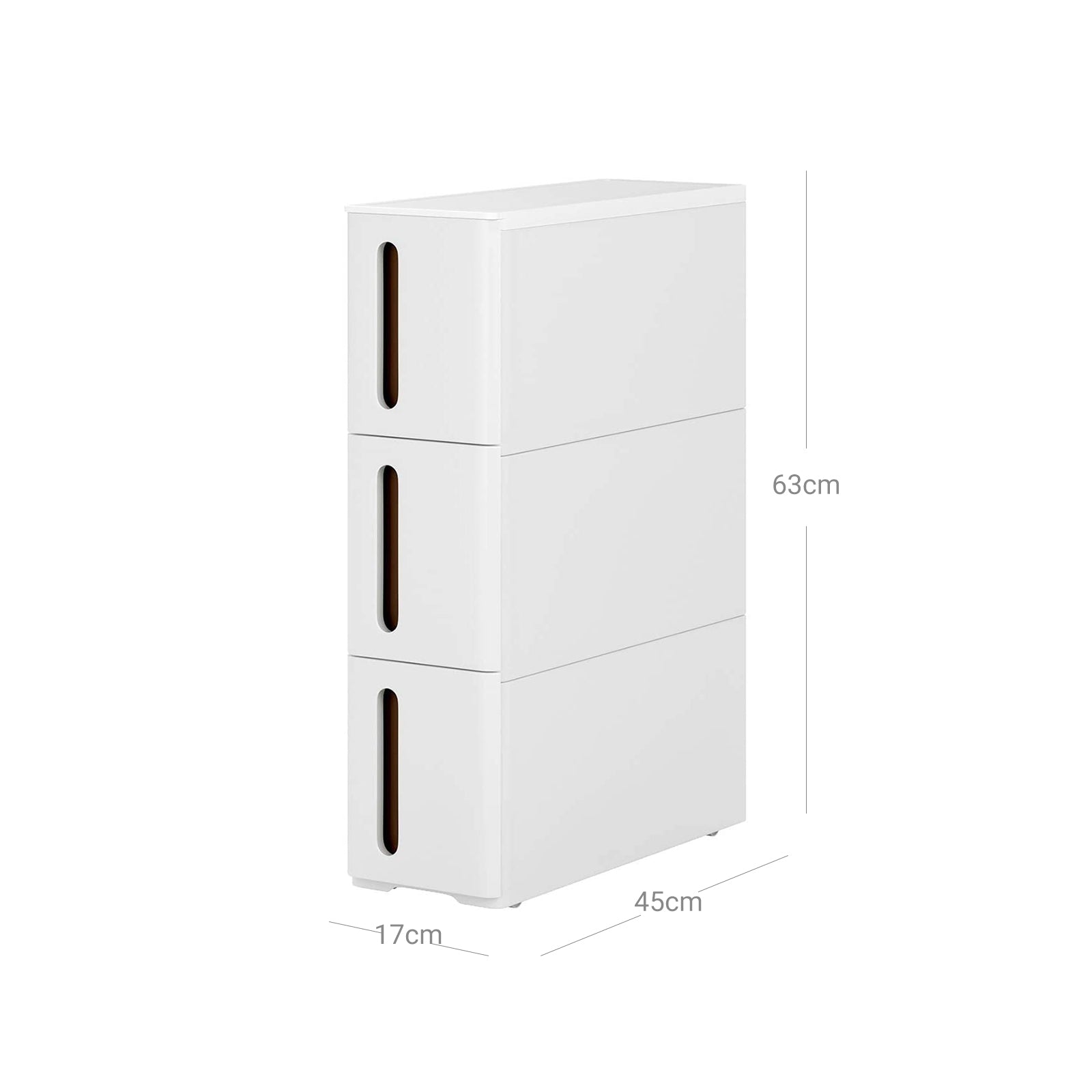 Bathroom rack - Scrabbage - Nisplank - With 3 drawers - Small - On wheels - White