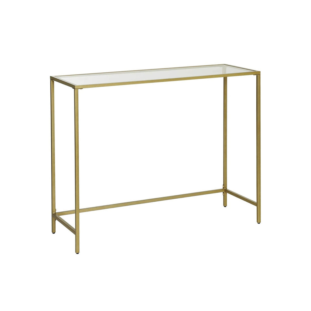 Consolet table - Modern side table - Glass sheet - Golden Frame