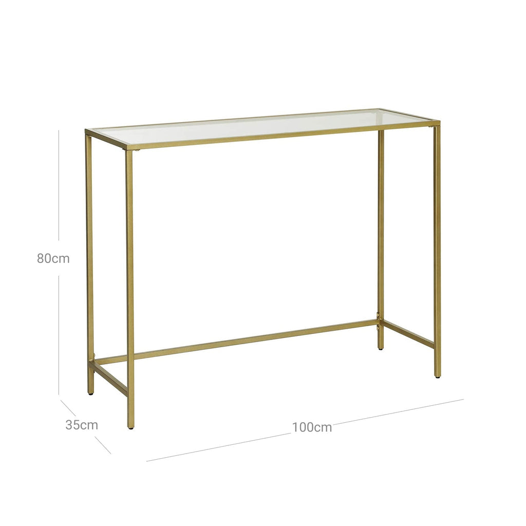 Consolet table - Modern side table - Glass sheet - Golden Frame