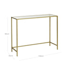 Consolet table - Modern side table - Glass sheet - Golden Frame