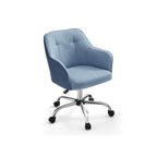 Velvet office chair, height-adjustable cappuccino beige cloud white