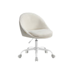 Velvet office chair, height-adjustable cappuccino beige cloud white