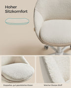 Velvet office chair, height-adjustable cappuccino beige cloud white