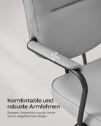 Office chair made of PU with armrests pigeon gray