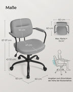 Office chair made of PU with armrests pigeon gray