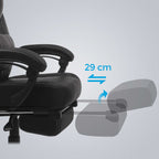 Gaming chair - Game chair - Office chair - With footrest and headrest - Black