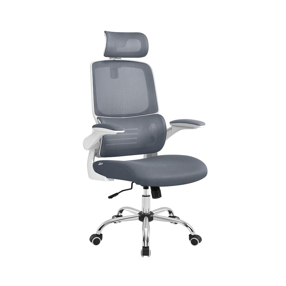 Office chair - Computer chair - With adjustable headrest - Foldable armrests - Black