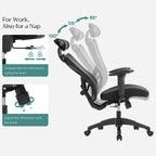 Office chair - Ergonomic office chair - Adjustable computer chair - Black