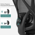 Office chair - Ergonomic office chair - Adjustable computer chair - Black