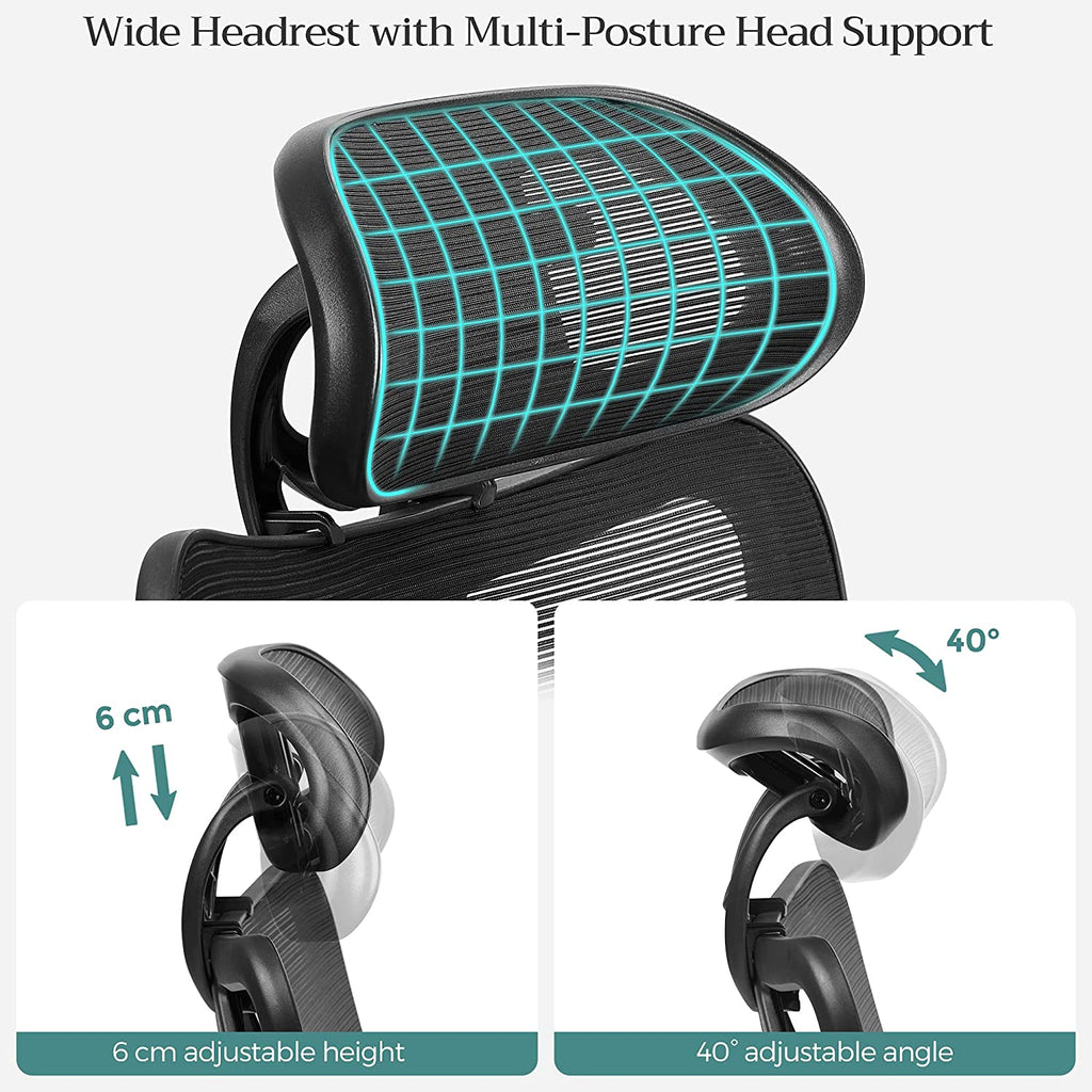 Office chair - Ergonomic office chair - Adjustable computer chair - Black
